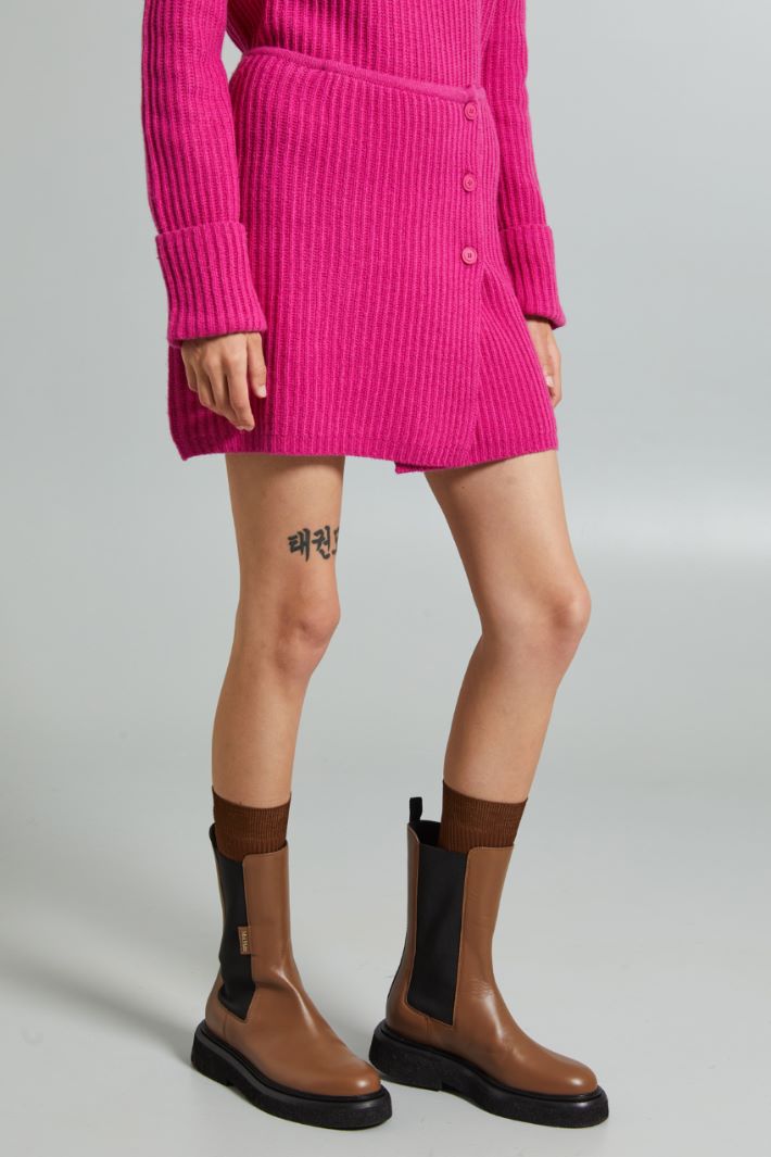 Gonna corta in maglia - FUXIA - Fashion Market - 2