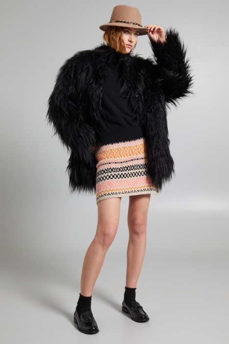 Minigonna in maglia con intarsio - Fashion Market