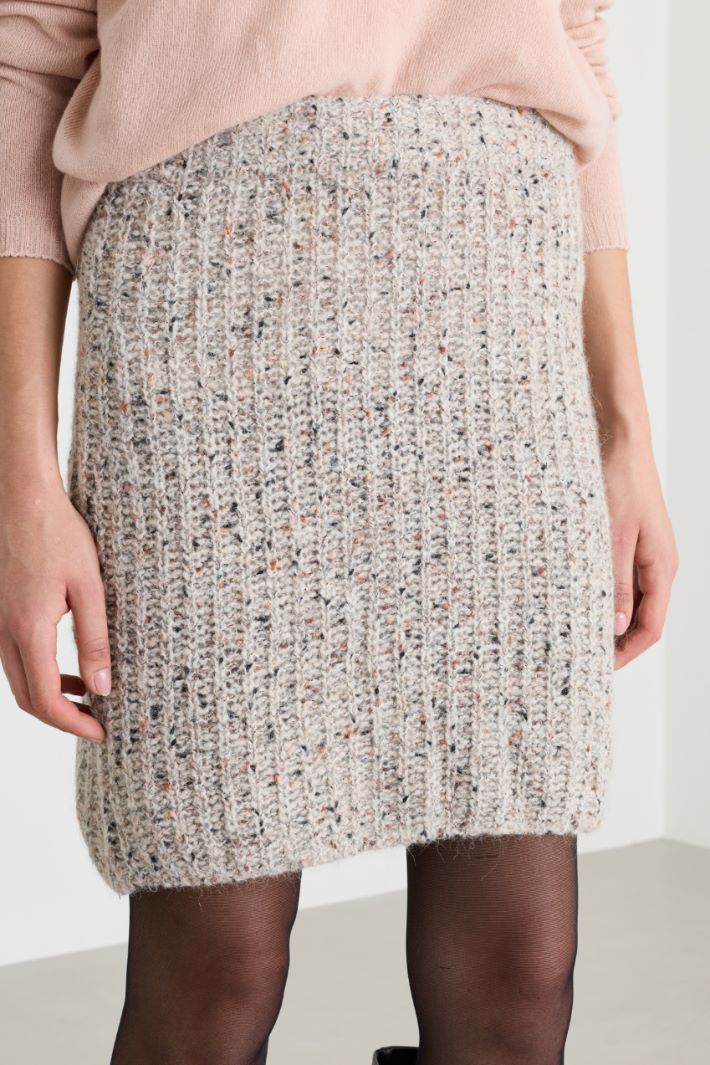 Gonna corta in maglia - BEIGE - Fashion Market - 3