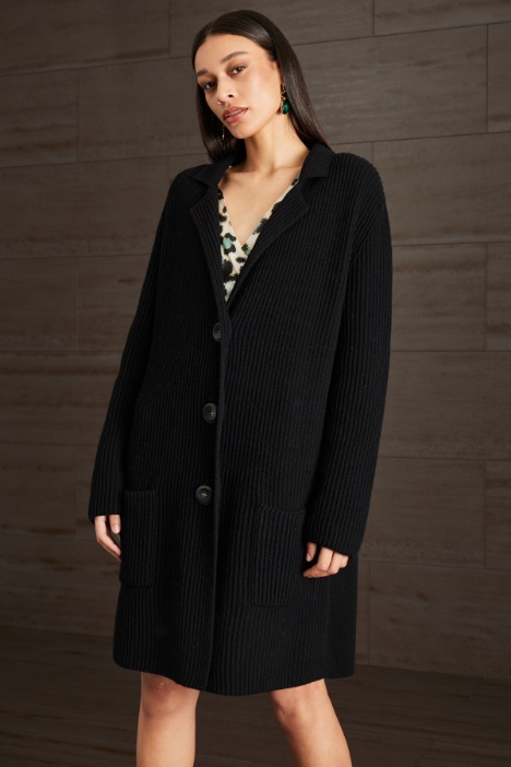 Cardigan lungo a coste - Fashion Market