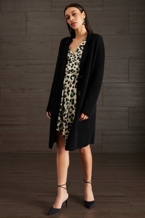 Cardigan lungo a coste - Fashion Market