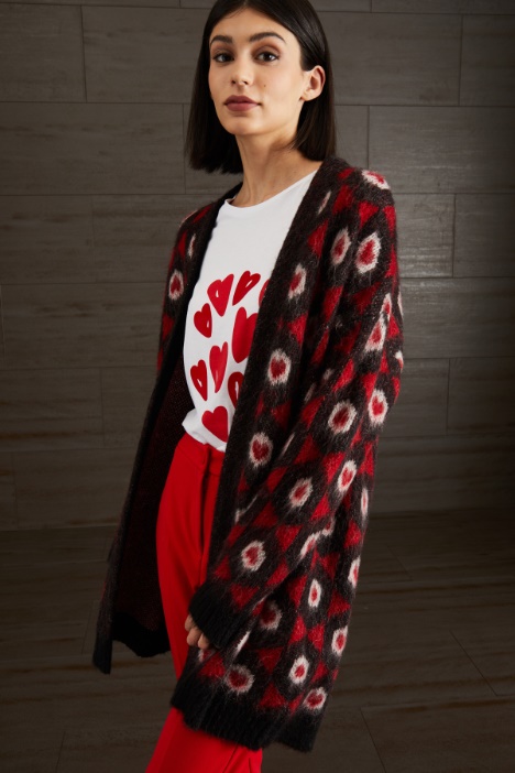 Cardigan lungo jacquard - Fashion Market