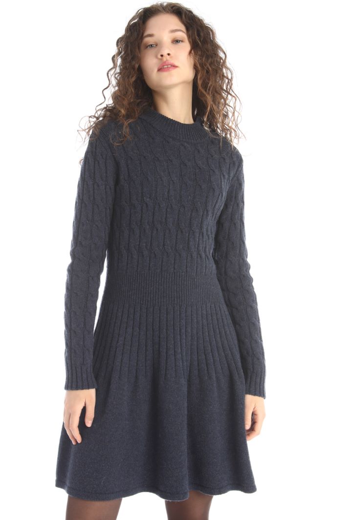 Abito in maglia a trecce - BLU - Fashion Market