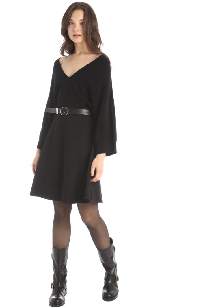 Abito in maglia di viscosa - NERO - Fashion Market