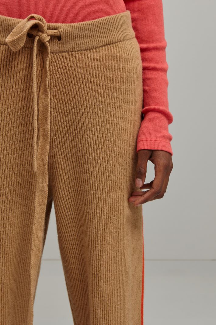 Pantaloni in maglia - CAMMELLO ARANCIONE - Fashion Market - 3