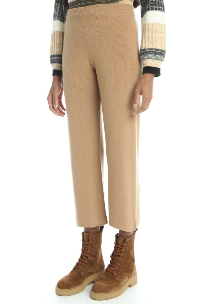 Pantaloni in lana e cashmere - CAMMELLO  - Fashion Market - 4