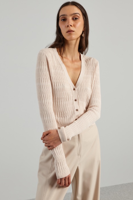 Cardigan con bottoni a fiore - Fashion Market