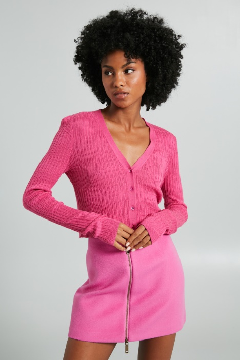 Cardigan con bottoni a fiore - Fashion Market