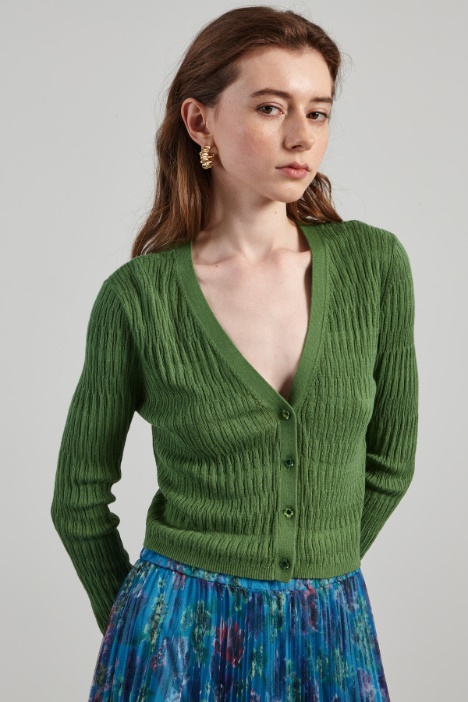 Cardigan con bottoni a fiore - Fashion Market