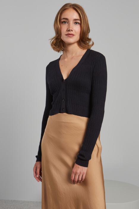 Cardigan con bottoni a fiore - Fashion Market