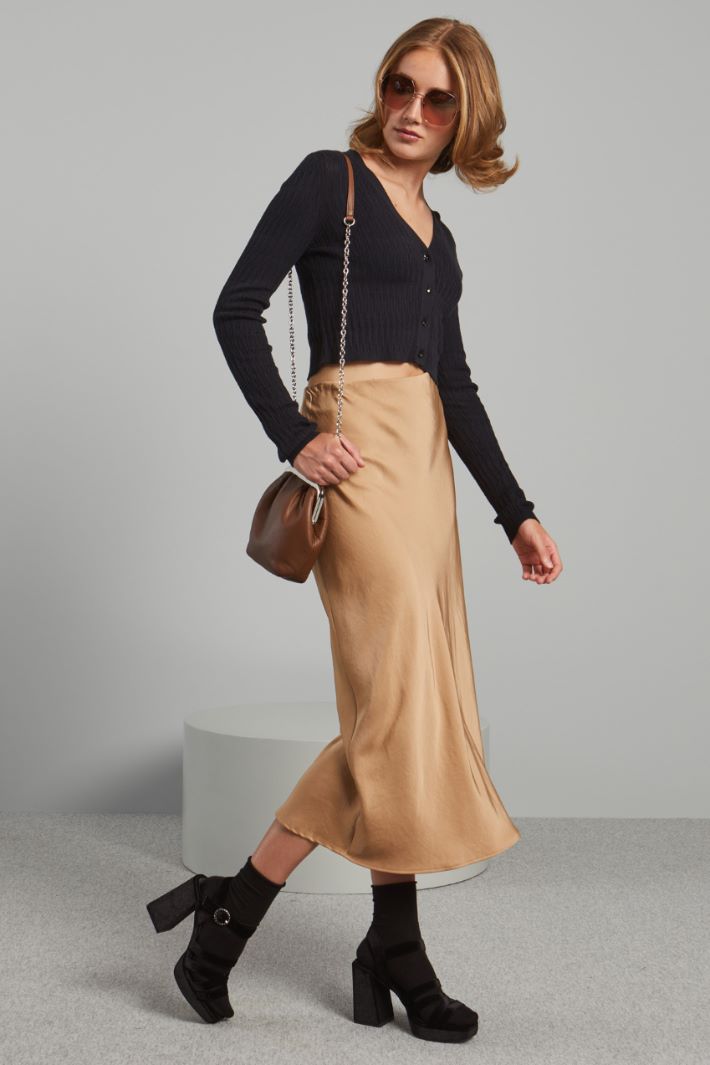 Cardigan con bottoni a fiore - NERO - Fashion Market