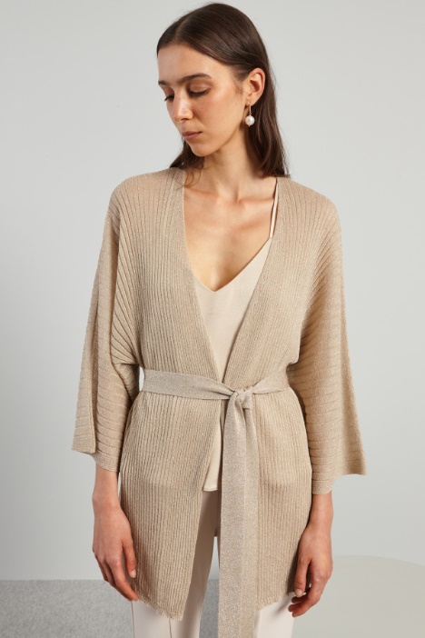 Cardigan morbido con cintura - Fashion Market