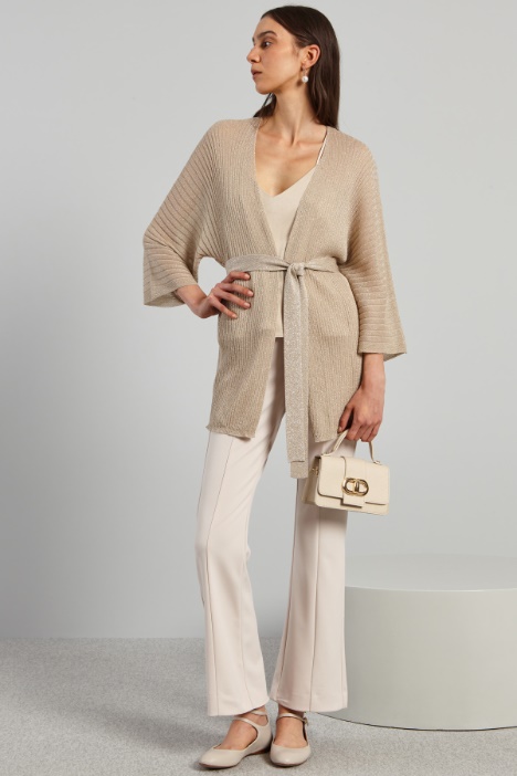 Cardigan morbido con cintura - Fashion Market