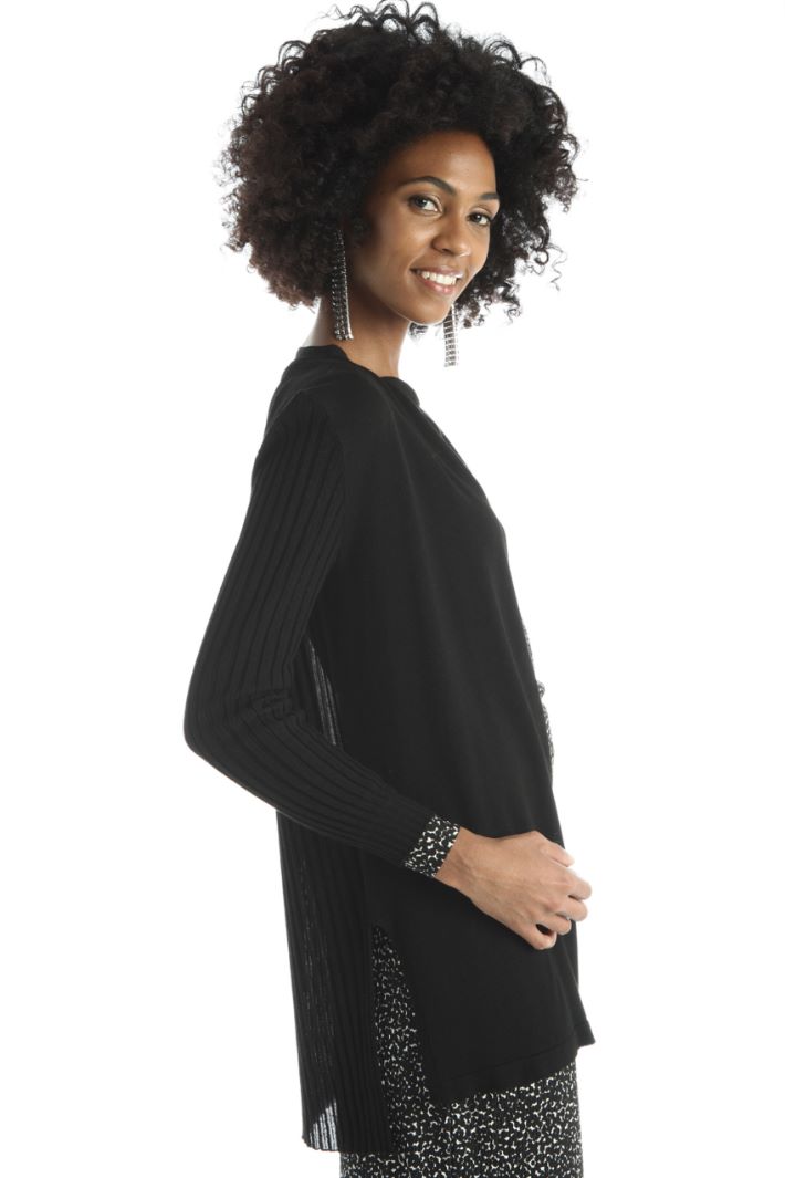 Cardigan con spacchi - NERO - Fashion Market