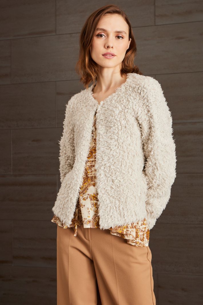 Cardigan effetto peluche - GHIACCIO - Fashion Market - 2