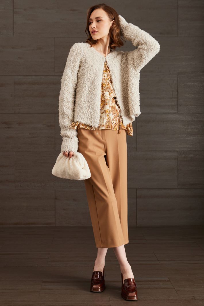 Cardigan effetto peluche - GHIACCIO - Fashion Market