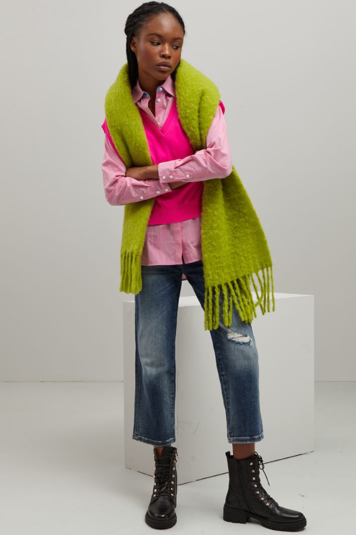 Gilet in lana e cashmere - FUCSIA - Fashion Market