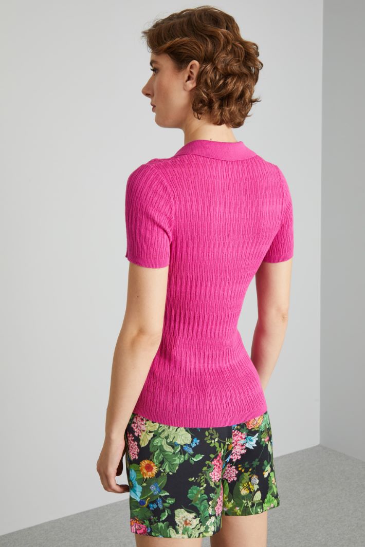 Maglia aderente a maniche corte - FUXIA - Fashion Market - 4