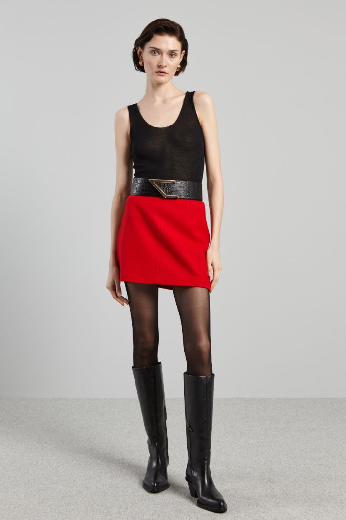 Canotta aderente in maglia - NERO - Fashion Market