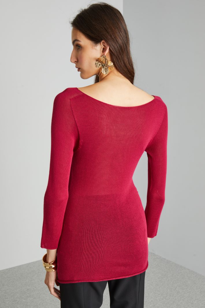Maglia aderente in viscosa - CILIEGIA - Fashion Market - 4
