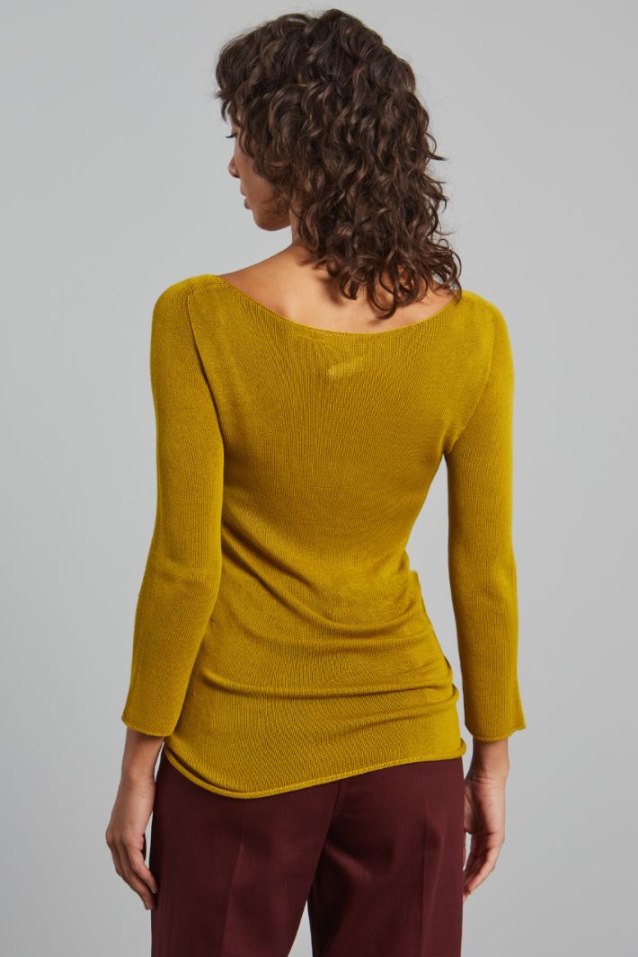 Maglia aderente in viscosa - SENAPE - Fashion Market - 4