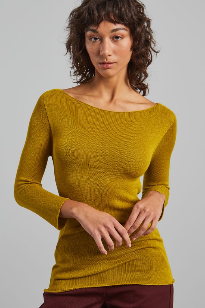 Maglia aderente in viscosa - SENAPE - Fashion Market - 2
