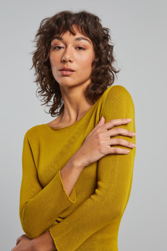 Maglia aderente in viscosa - SENAPE - Fashion Market - 3