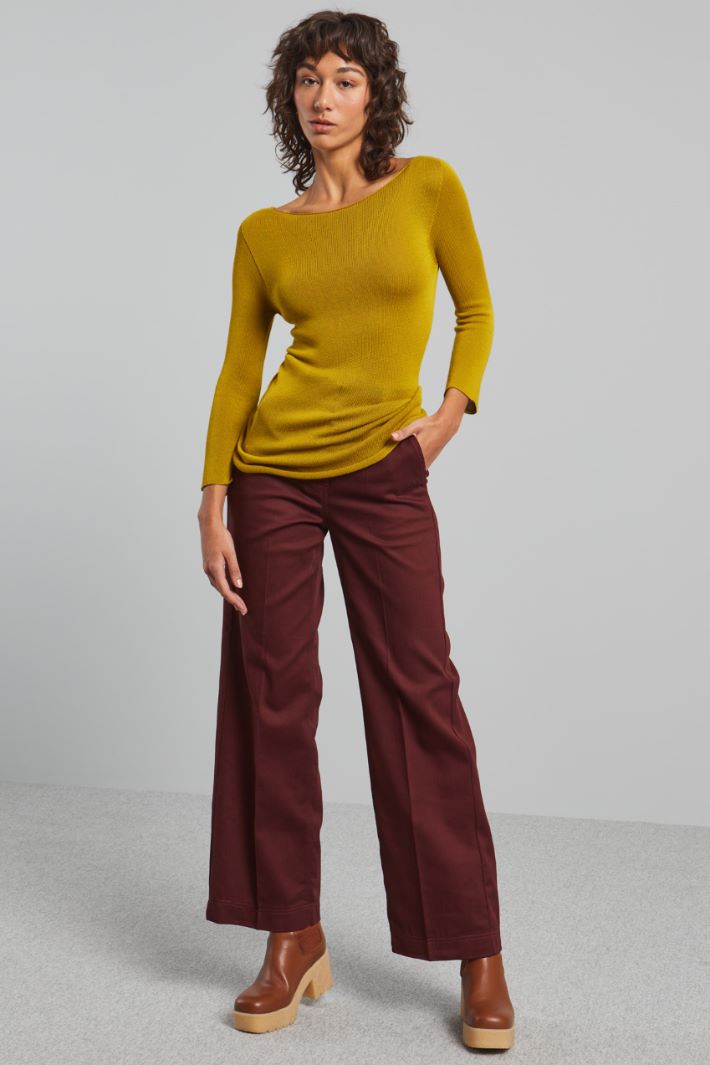 Maglia aderente in viscosa - SENAPE - Fashion Market