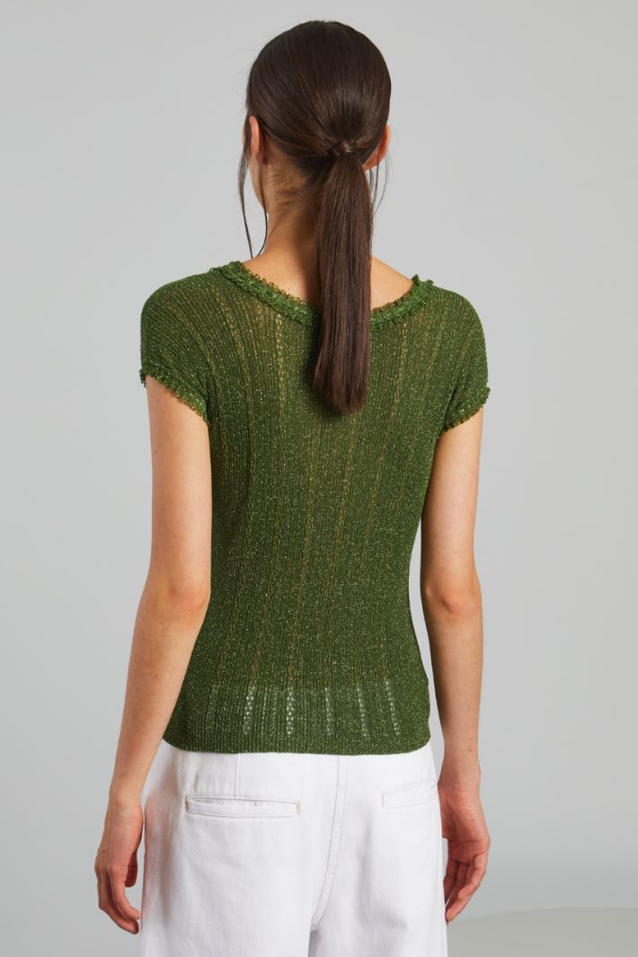 Top in maglia traforata - VERDE - Fashion Market - 4