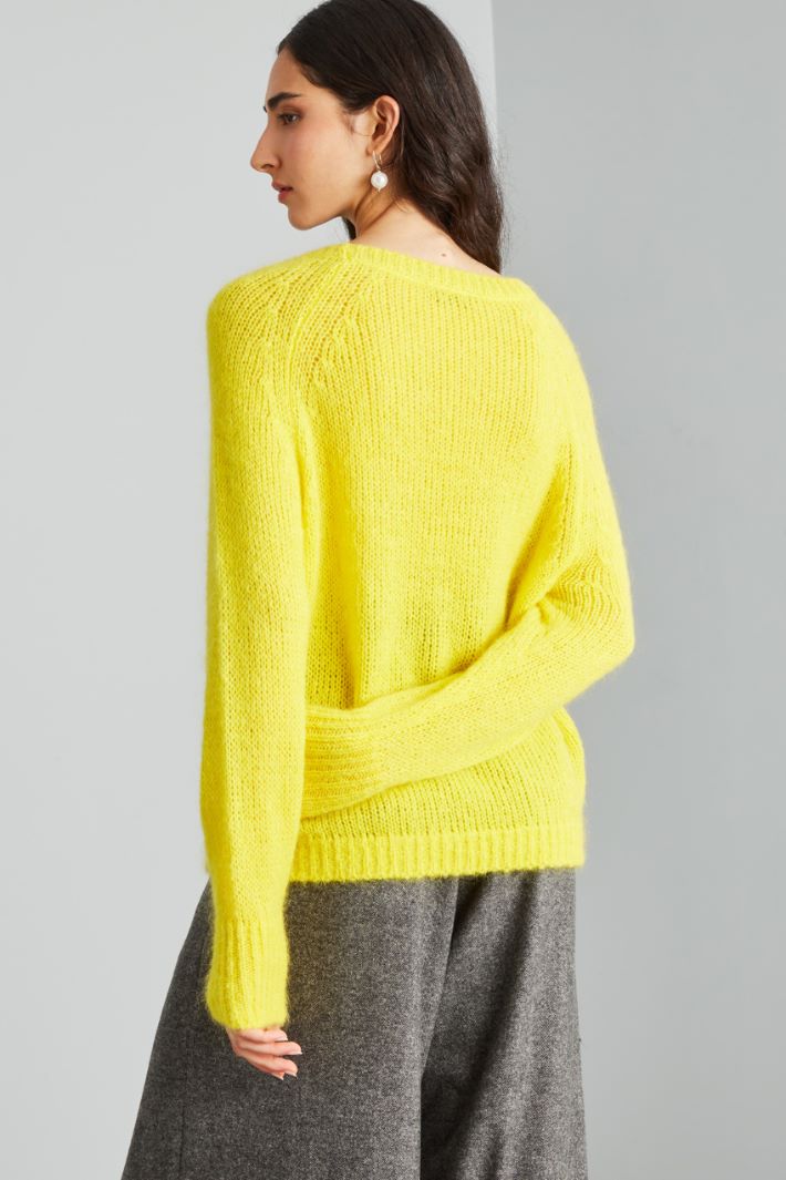 Maglia con scollo rotondo - GIALLO - Fashion Market - 4