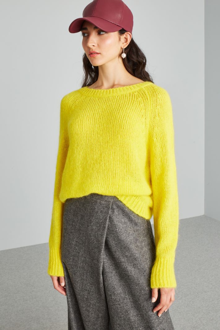 Maglia con scollo rotondo - GIALLO - Fashion Market - 2
