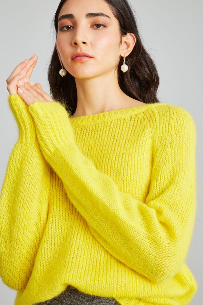 Maglia con scollo rotondo - GIALLO - Fashion Market - 3