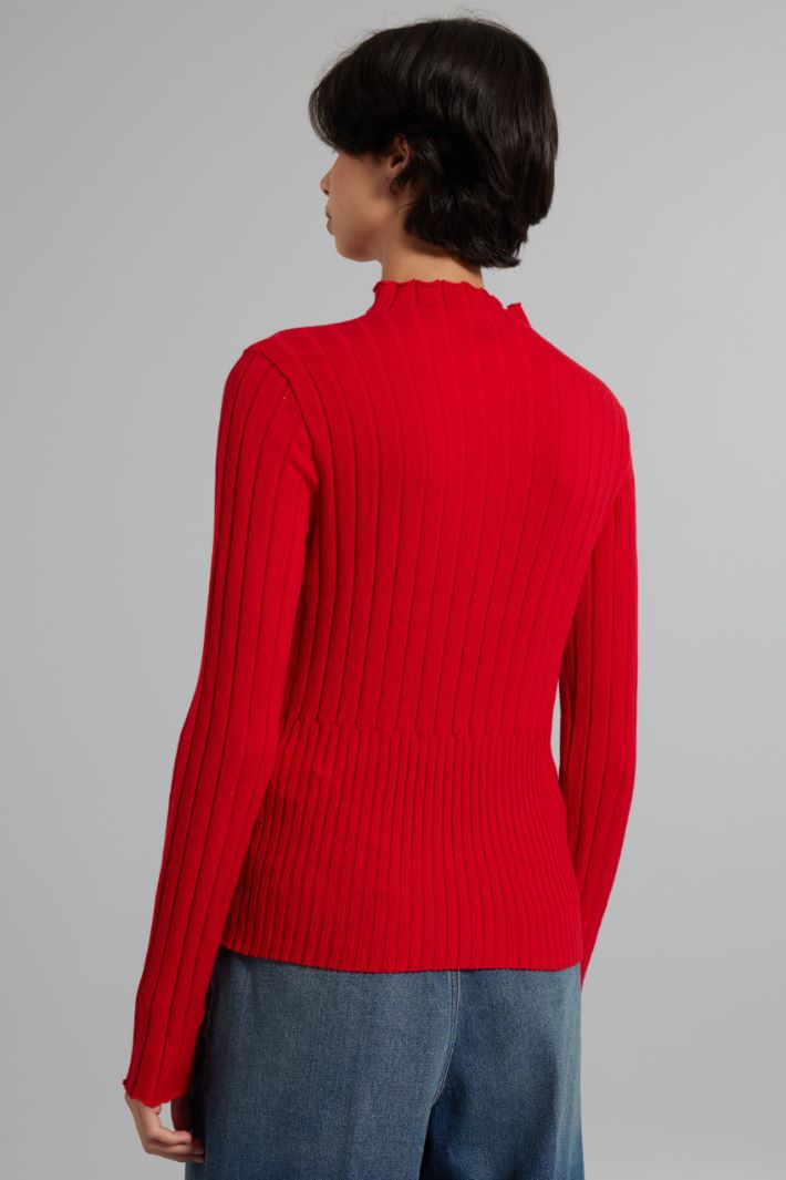 Maglia a coste larghe - ROSSO FUOCO - Fashion Market - 4