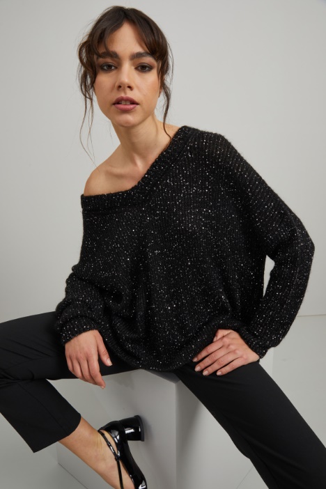 Maglia con micro paillettes - Fashion Market