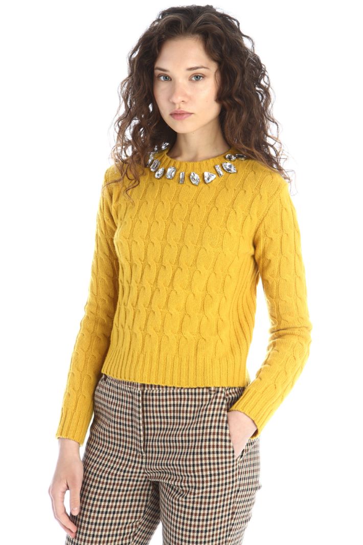 Maglia a trecce - GIALLO SENAPE - Fashion Market - 4