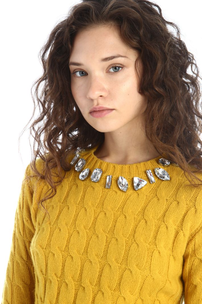 Maglia a trecce - GIALLO SENAPE - Fashion Market