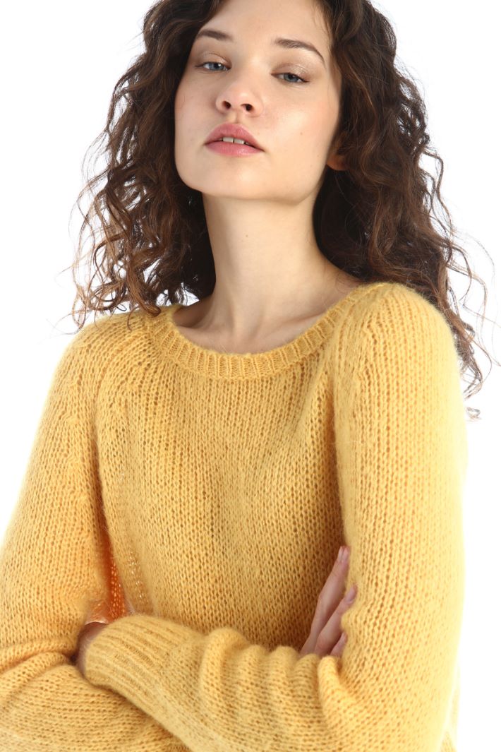 Maglia in mohair e lana - GIALLO  - Fashion Market - 3