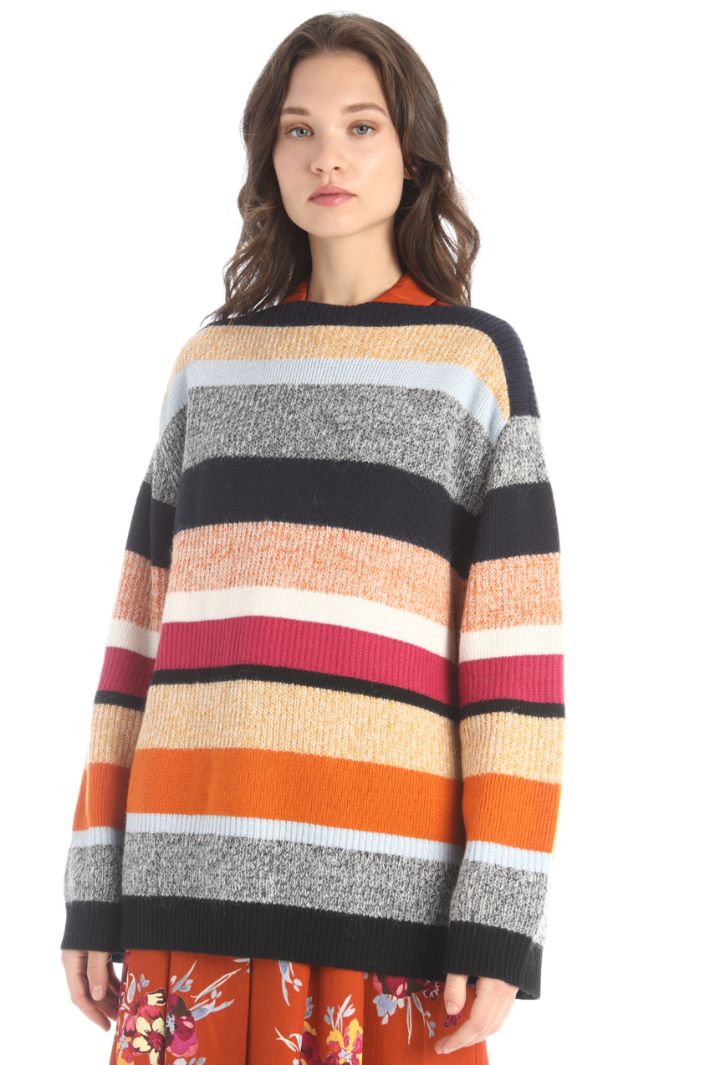 Maglia in lana e mohair - BLU ARANCIONE - Fashion Market - 4