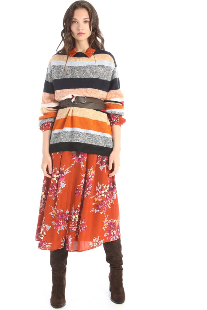 Maglia in lana e mohair - BLU ARANCIONE - Fashion Market