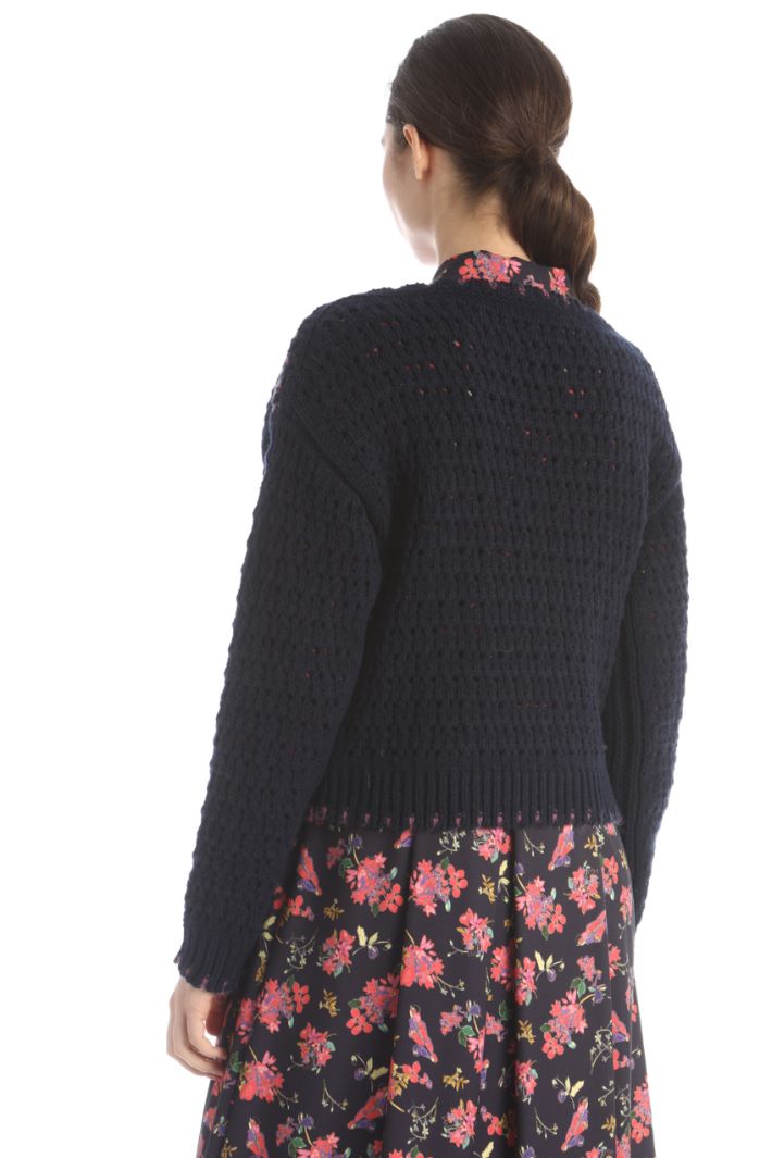 Maglia con motivo traforato - BLU NOTTE - Fashion Market - 4