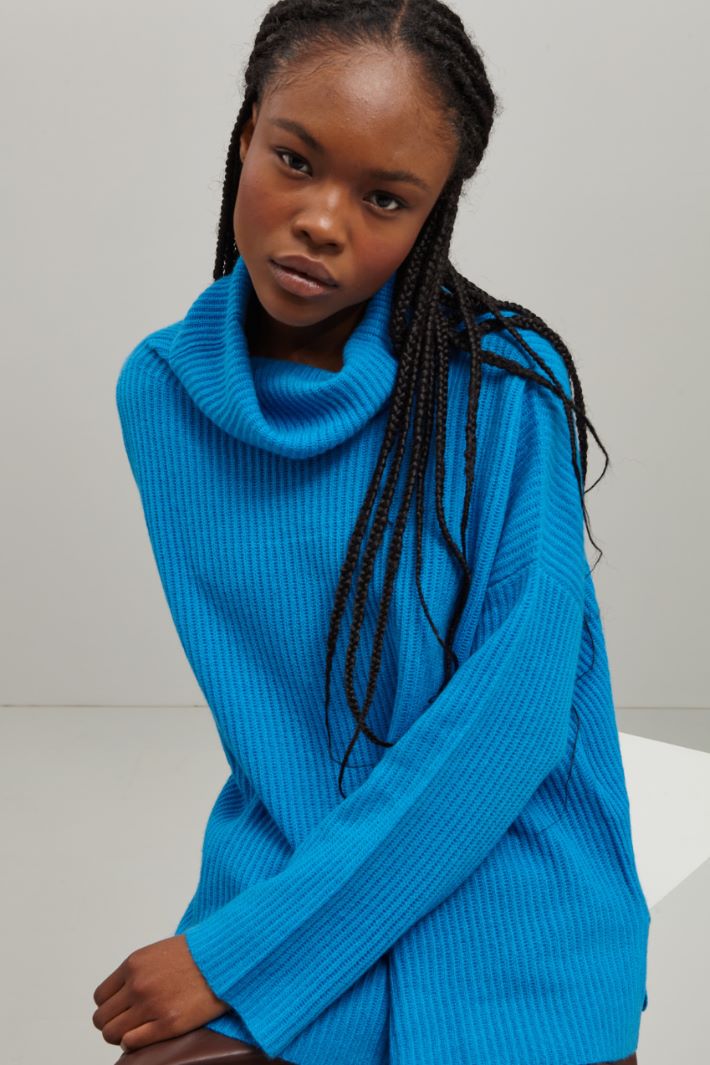 Maglia in cashmere - AZZURRO - Fashion Market - 4