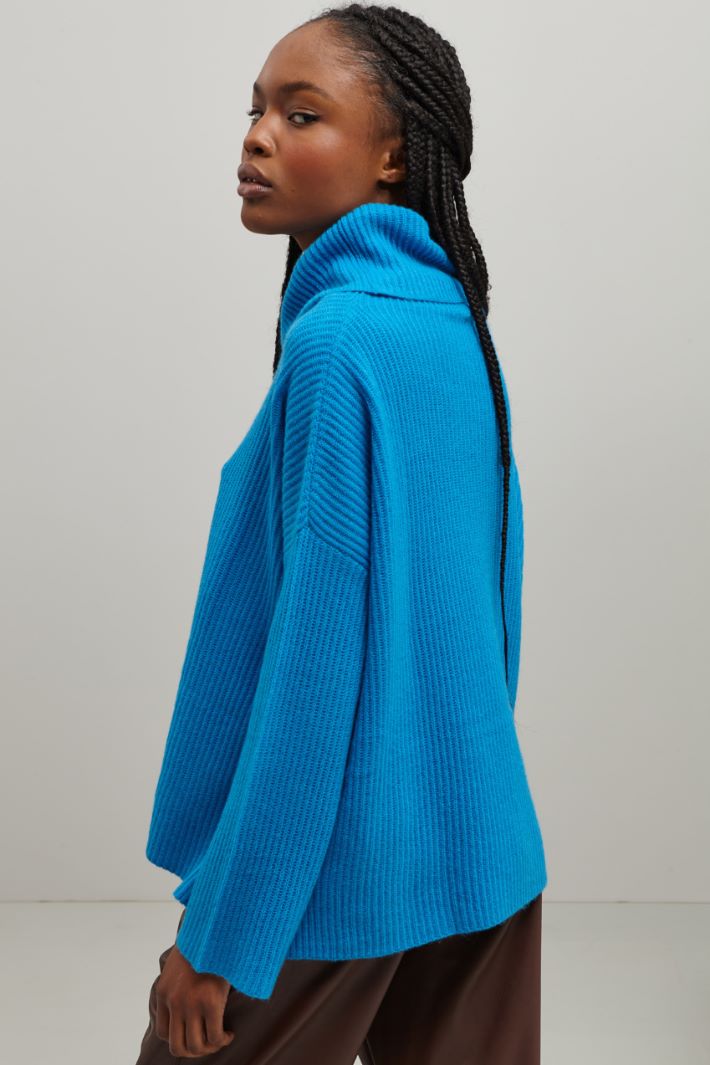 Maglia in cashmere - AZZURRO - Fashion Market - 3