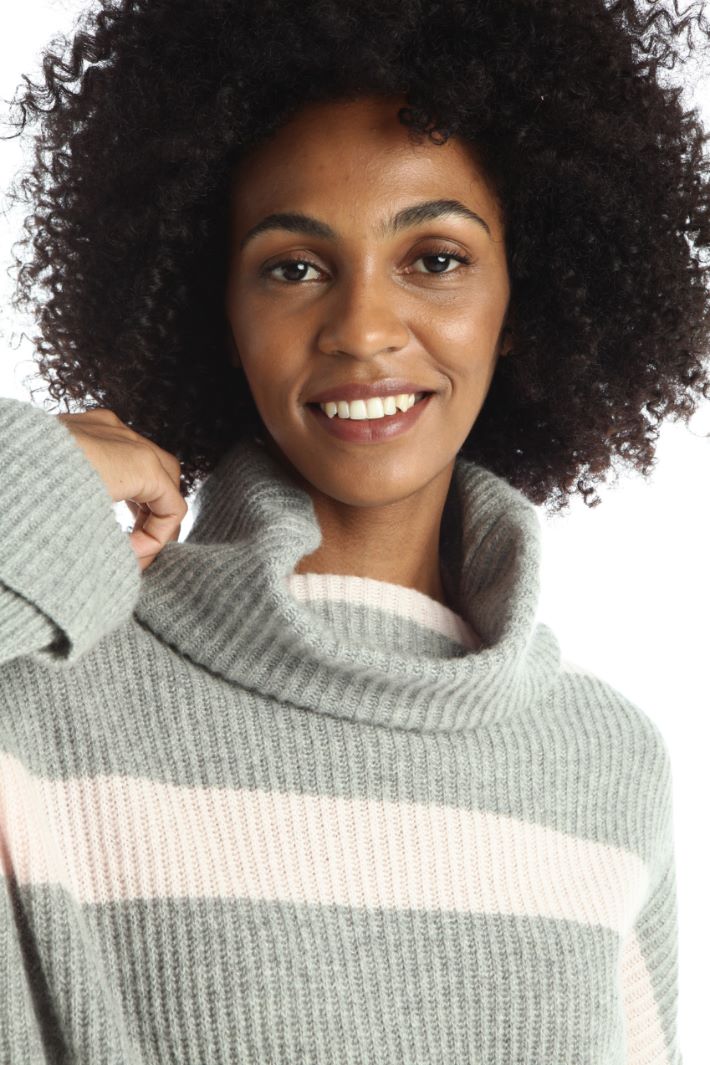 Maglia a coste in cashmere - GRIGIO ROSA - Fashion Market - 3