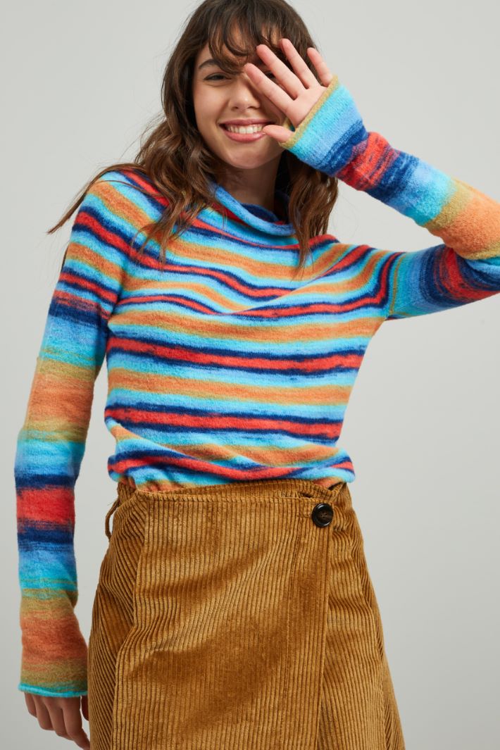 Maglia morbida - AZZURRO ROSSO GIALLO - Fashion Market - 3
