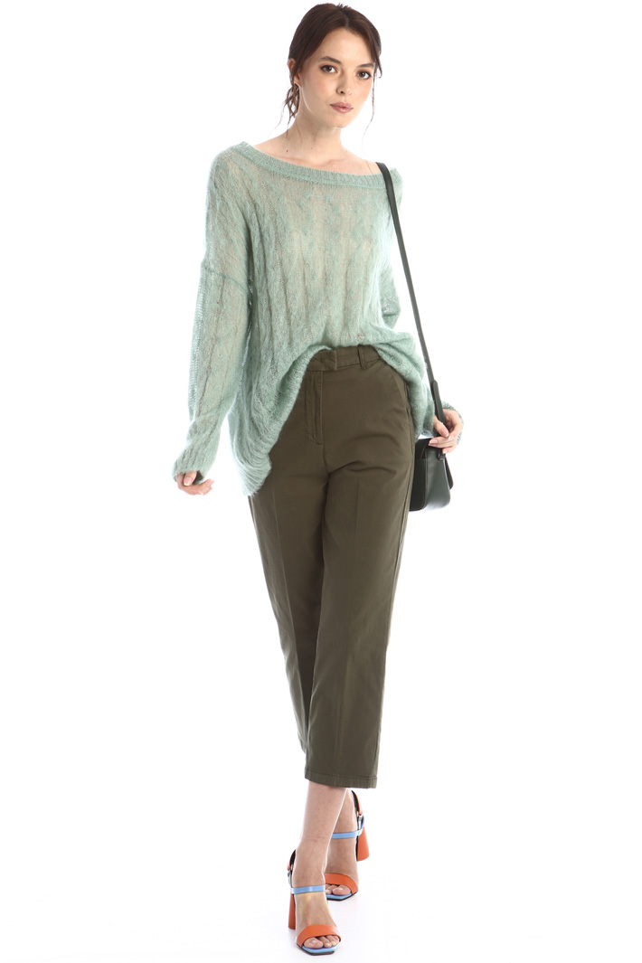 Maglia morbida a trecce - VERDE PASTELLO - Fashion Market