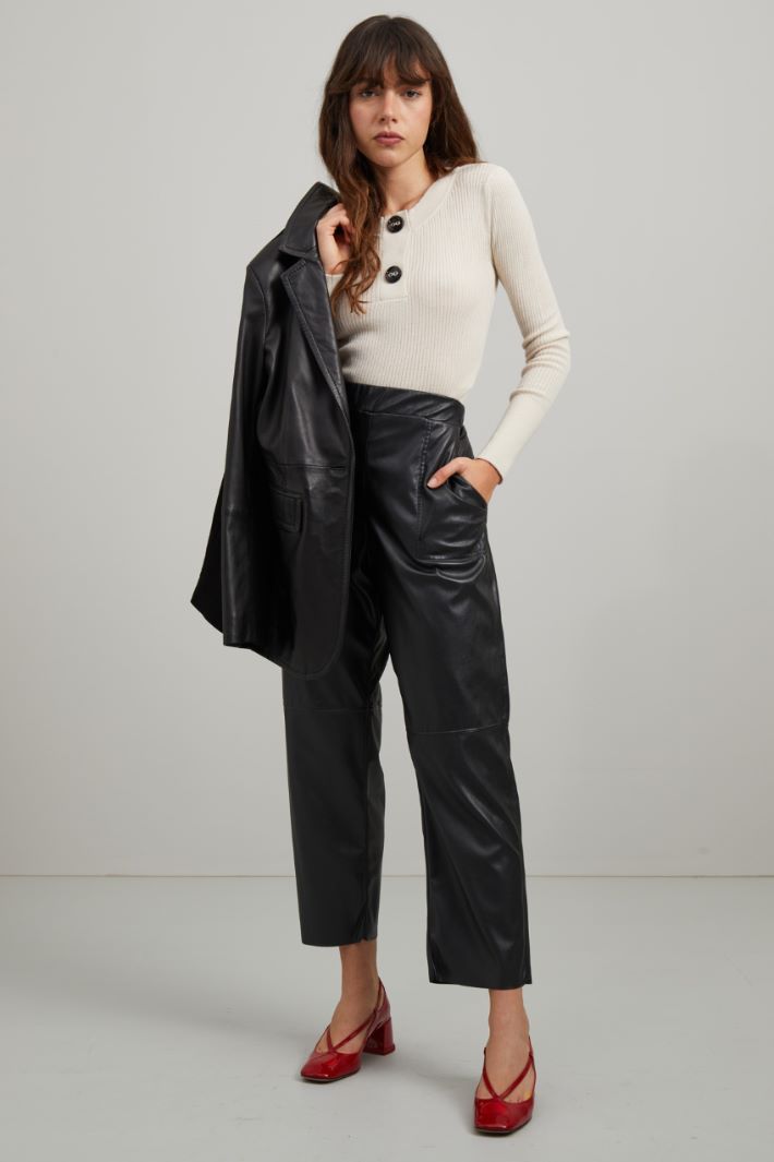 Maglia aderente in lana - ECRU - Fashion Market