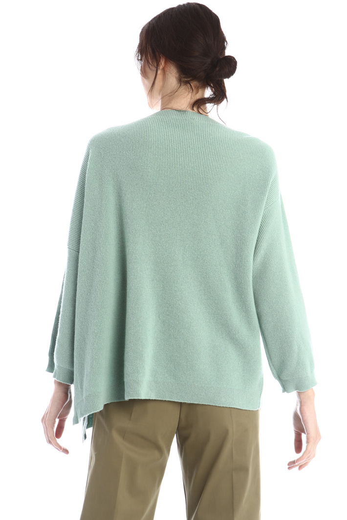 Maglia asimmetrica in lana - VERDE PASTELLO - Fashion Market - 2