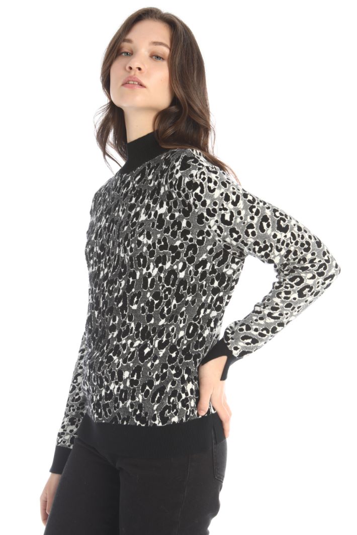 maglia in jaquard - NERO BIANCO - Fashion Market - 4