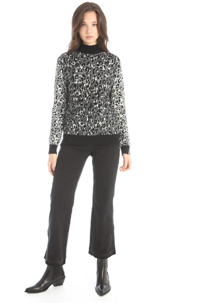 maglia in jaquard - NERO BIANCO - Fashion Market - 3