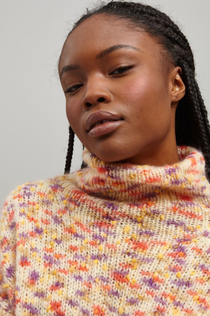 Maglia in lana e mohair - AVORIO GIALLO LILLA - Fashion Market - 3